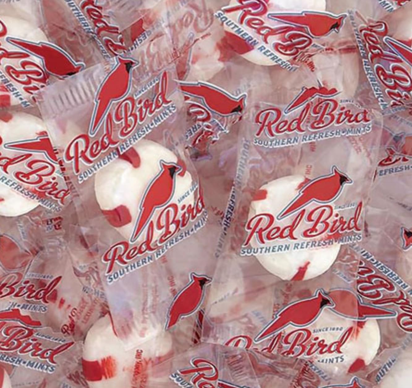 Red Bird Soft Peppermint Candy Mints, Bulk Candy Individually Wrapped, Branded Wrapper, 20 Lb