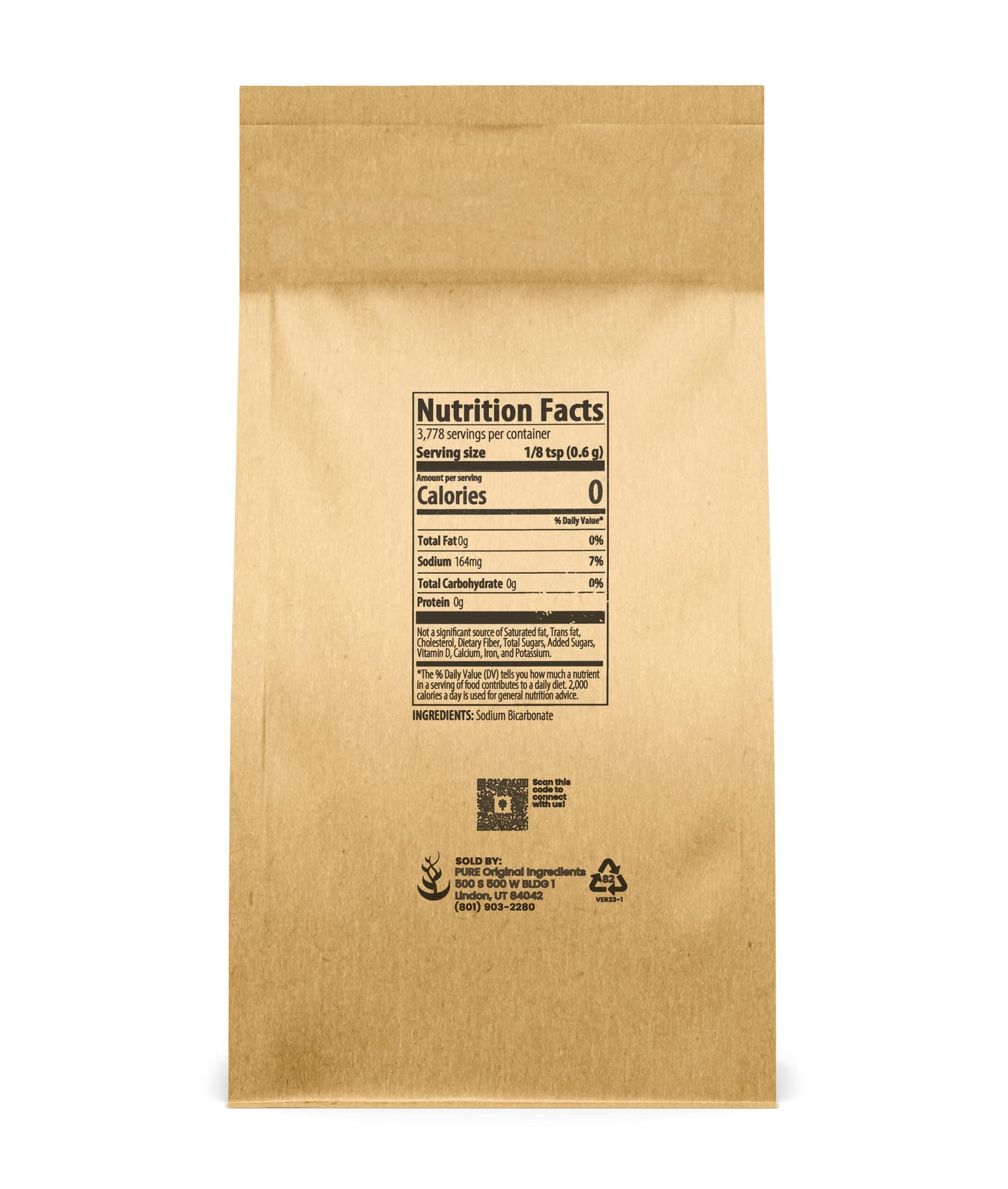 Pure Original Ingredients Sodium Bicarbonate (Baking Soda) (5 lb) Eco-Friendly Packaging  Always Pure  No Fillers Or Additives