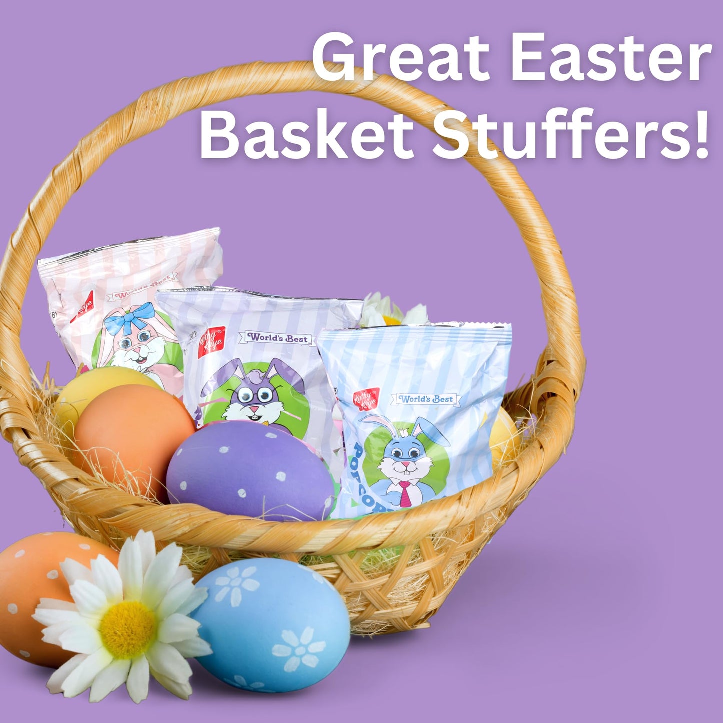 Kathy Kaye Easter Popcorn Balls, Individually Packaged Sweet And Salty Treats, Gift Basket Stuffers, 1 Ounce Each, (Pack Of 6)