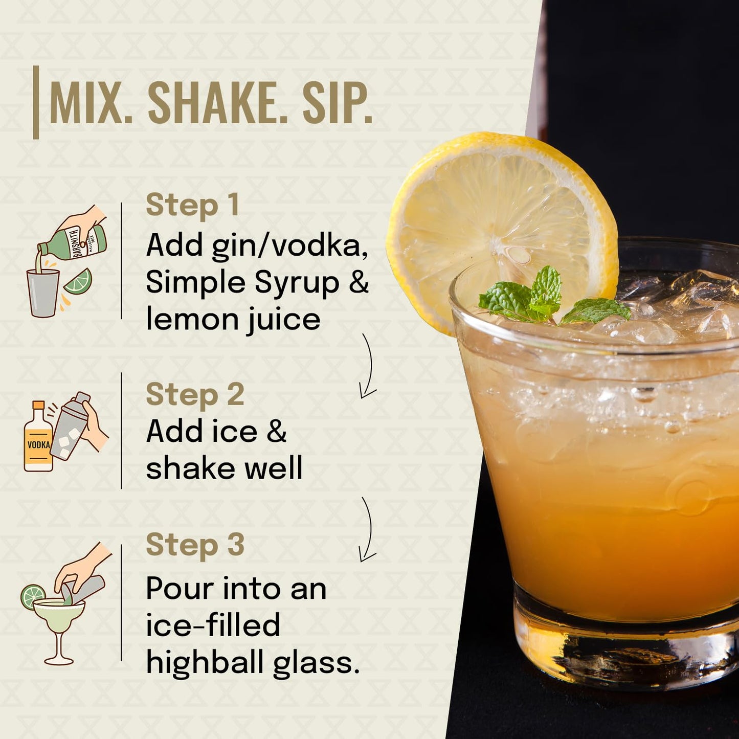 Barsmith Simple Syrup Cocktail Mixer, Pure Cane Sugar, 12.7 Fl Oz, Non-GMO, Pack of 1