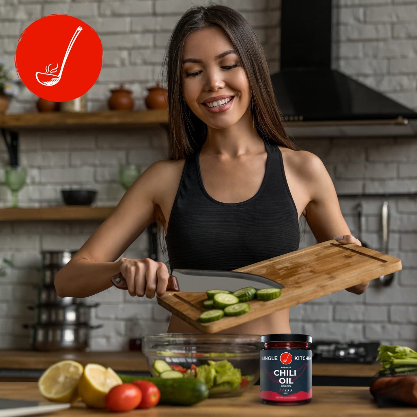 Jungle Kitchen Crunchy Garlic Chili Oil Chili Crisp Oil Vegan & Gluten-Free For Meats, Stir Fry, Vegetables, 6Oz- 3 Pack