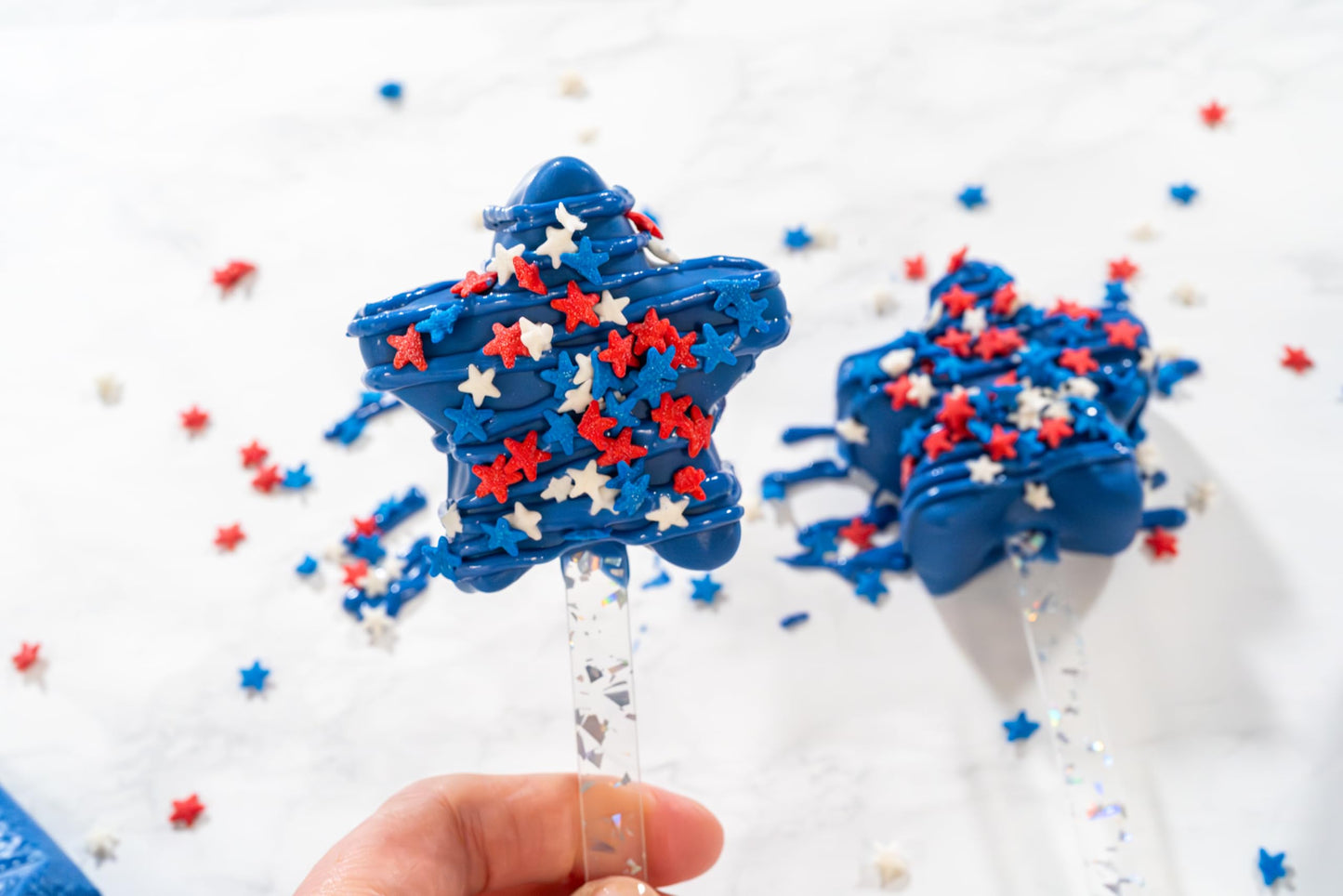 Bakerpan July 4Th Sprinkles For Cake Decorating - Star Confetti 4 Ounces - Independence Day Red, White & Blue Edible Confetti Sp