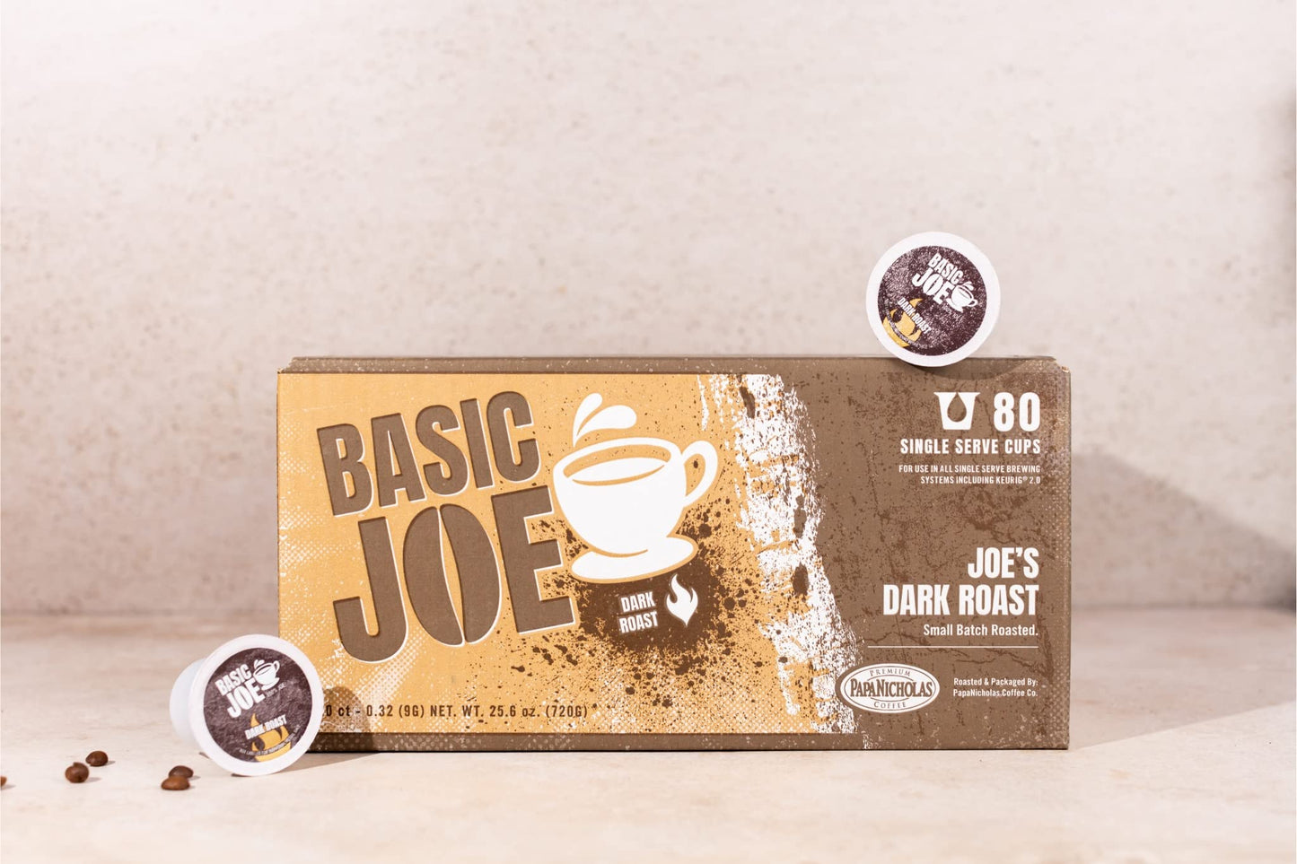 Basic Joe 80-Count Dark Roast Single Serve Coffee Pods for K-Cup Keurig malt-inspired, 100% Arabica, 1 Count