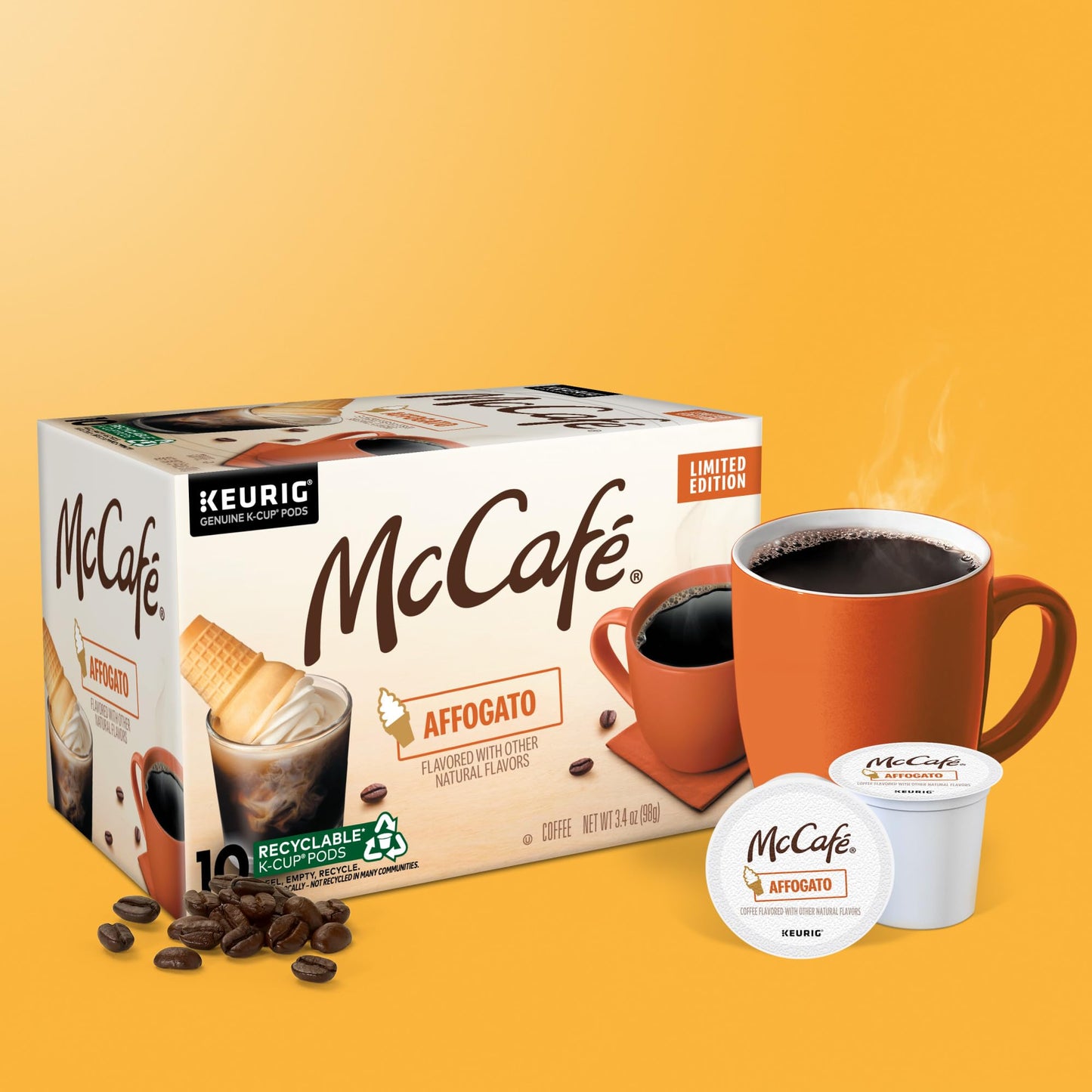 McCafe Affogato  Single Serve Keurig K-Cup Pods  Flavored Coffee  Limited Edition  60-Count Box (6 Packs of 10)