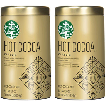 Starbucks Classic Hot Cocoa Mix 30 Ounce (1.87 Lbs.) Tin (2 Pack)