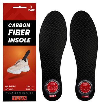 Tega Carbon Fiber Insole (1 Pair) - For Turf Toe, Foot Fractures, Hallux Rigidus And Limitus - Rigid Shoe Insert For Sports, Hik