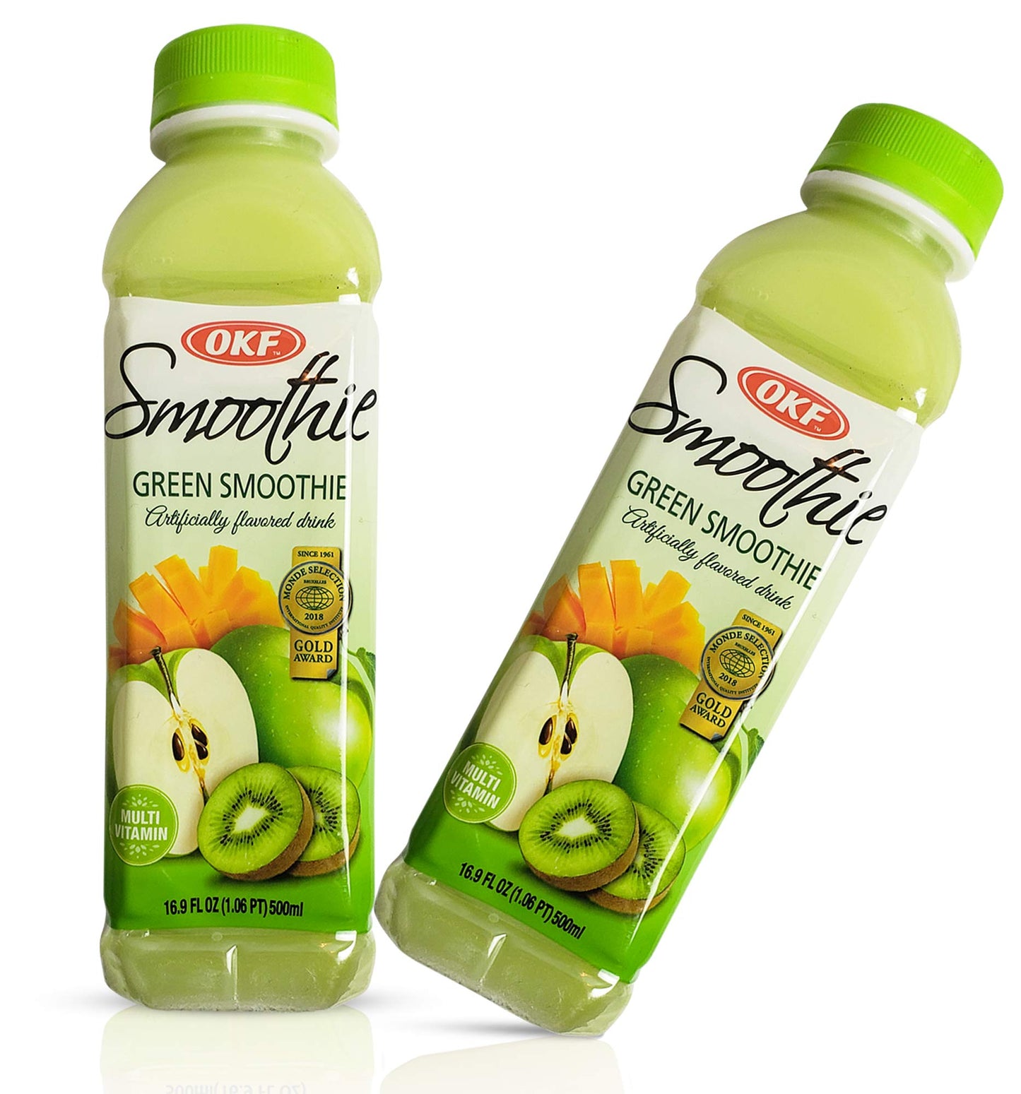 OKF Smoothie Green, 16.9 Fl Oz, Pack of 20, Refreshing Beverage, 1 Count