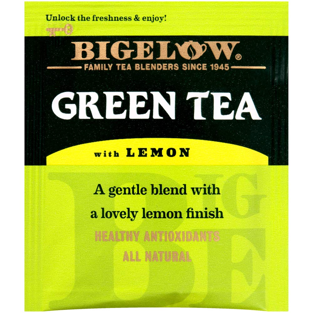 Bigelow Green Tea With Lemon Tea Bags 28-Count Boxes (Pack Of 6) Green Tea Bags With Lemon Peel And Natural Flavors Rich In Anti