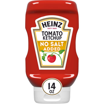 Heinz Tomato Ketchup with No Salt Added, 14 Ounce (Pack of 6)