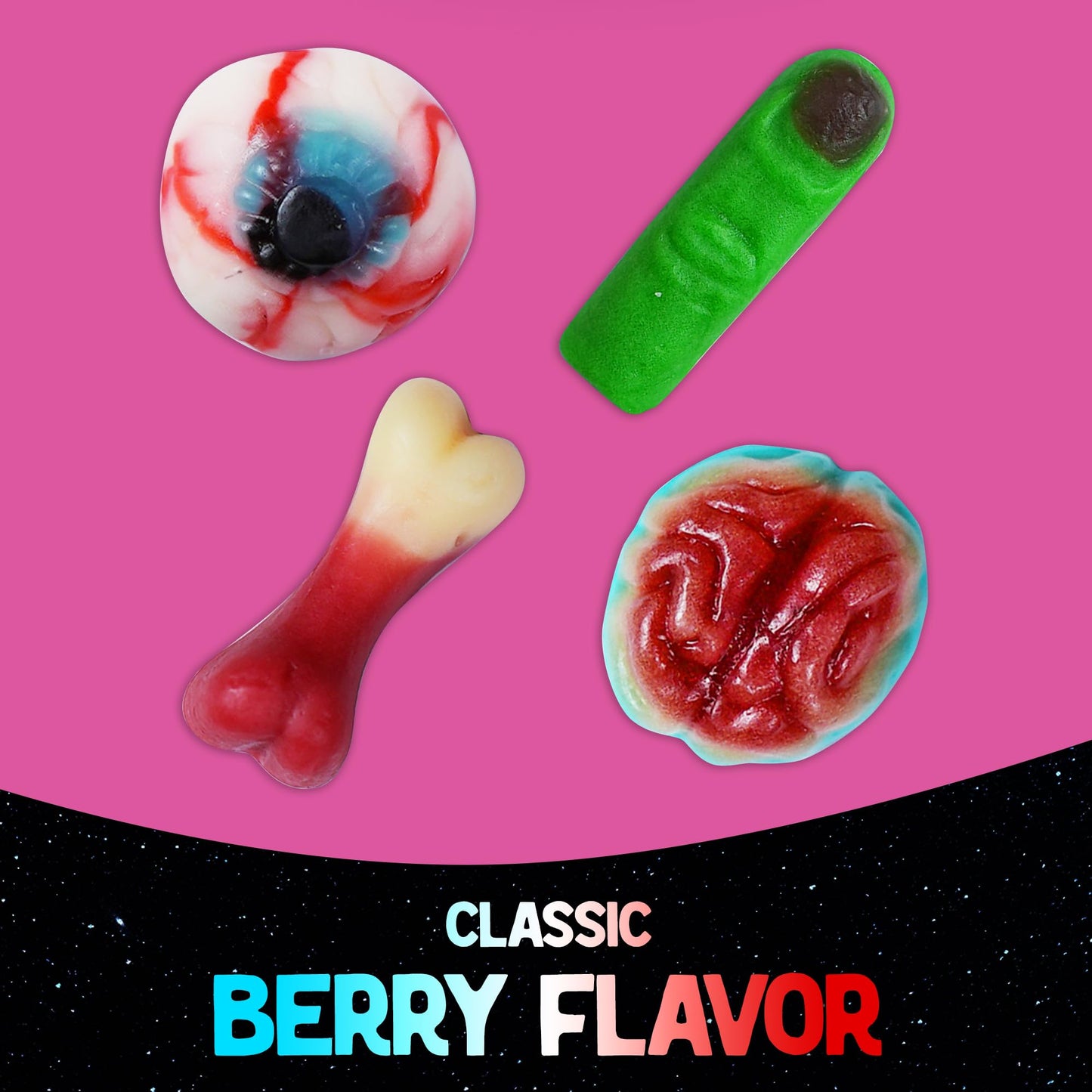 Alien Gummy Body Parts - 10 Ounces Of Halloween Candy Bulk For Halloween Gummy Brains And Body Parts - Halloween Gummy Candy Bod