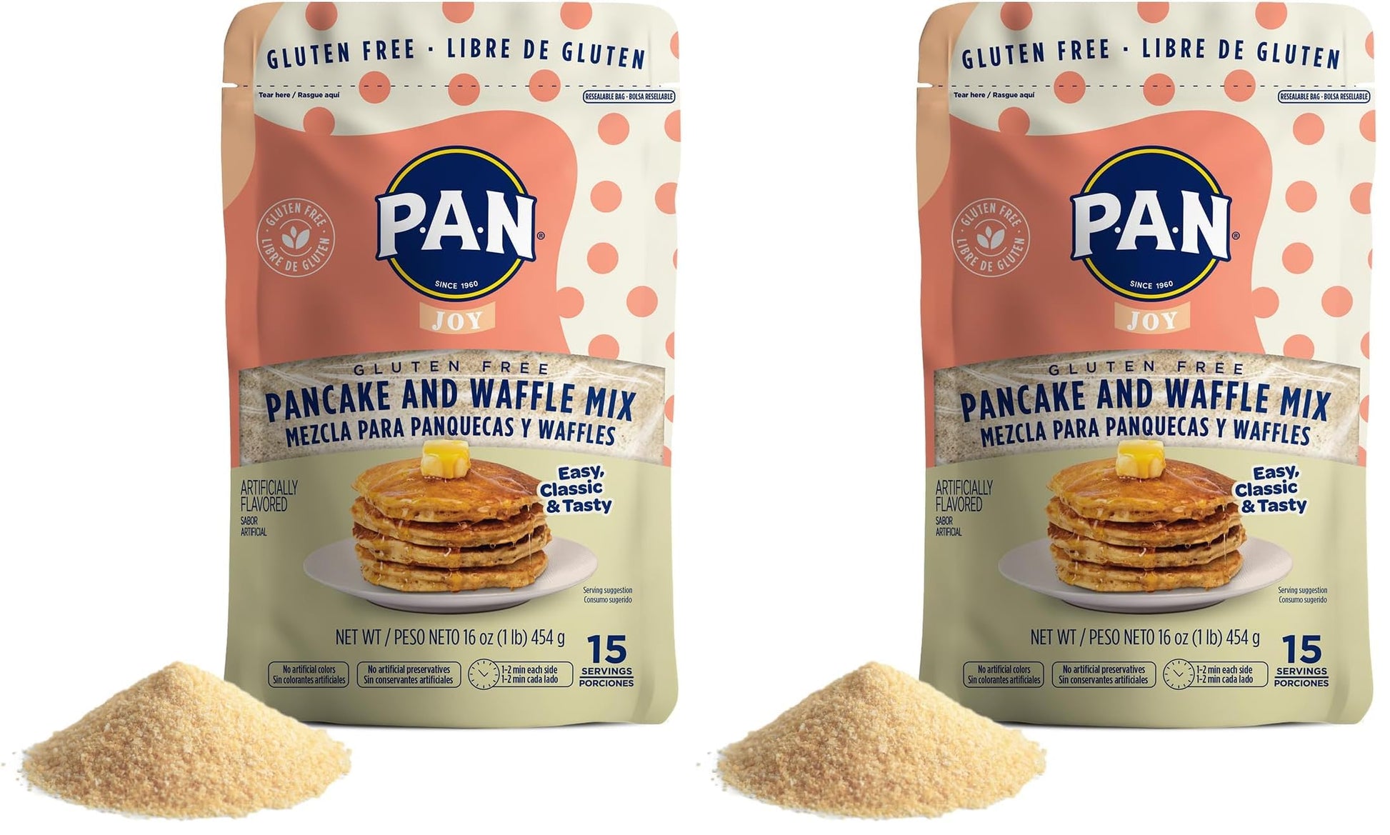 P.A.N Pancake and Waffle Mix - Gluten Free 1 lb. (Pack of 2)