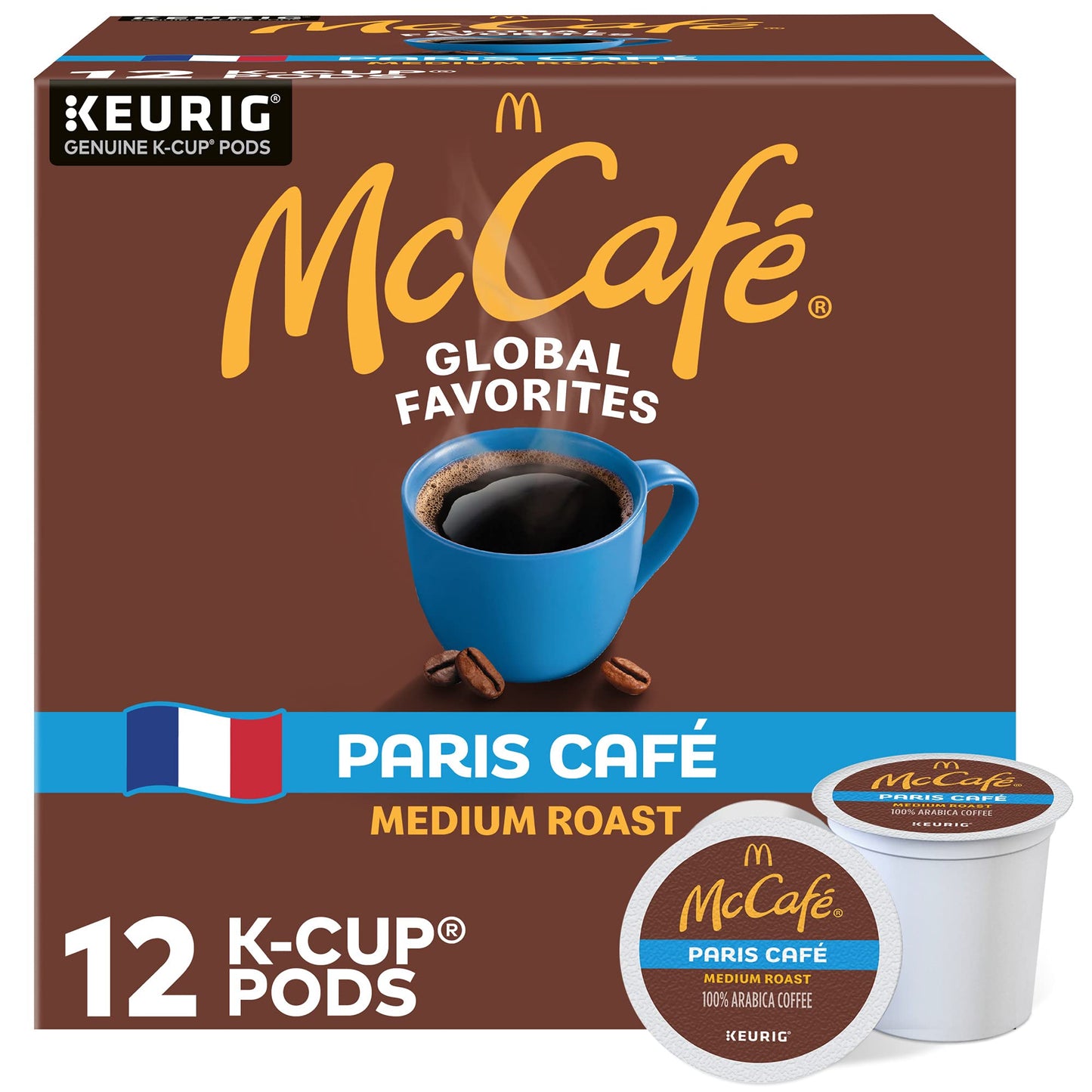McCafe Paris Caf?  Single Serve Coffee Keurig K-Cup Pods  Medium Roast Coffee  12 Count