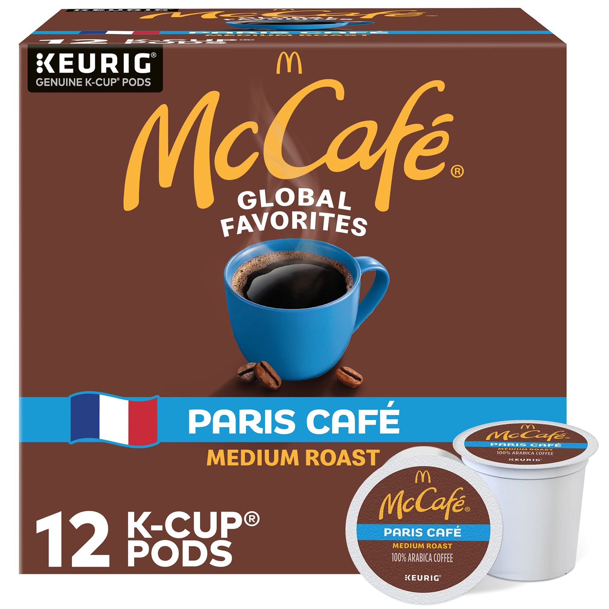 McCafe Paris Caf?  Single Serve Coffee Keurig K-Cup Pods  Medium Roast Coffee  12 Count