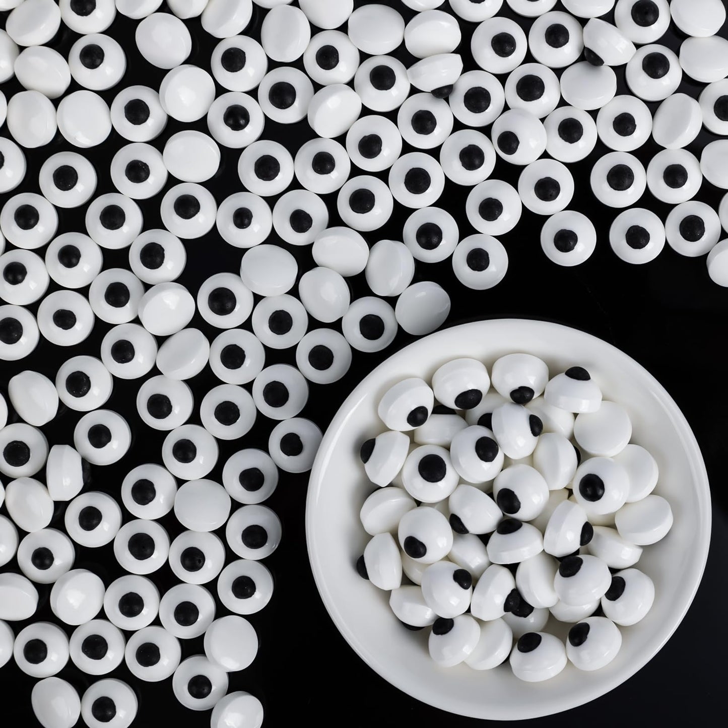 Edible Eyes Cookie Sprinkles,Edible Candy Eyes for Decorating,130g/4.58oz,Easter Small Eyeballs,Black and White Sugar for Cake D