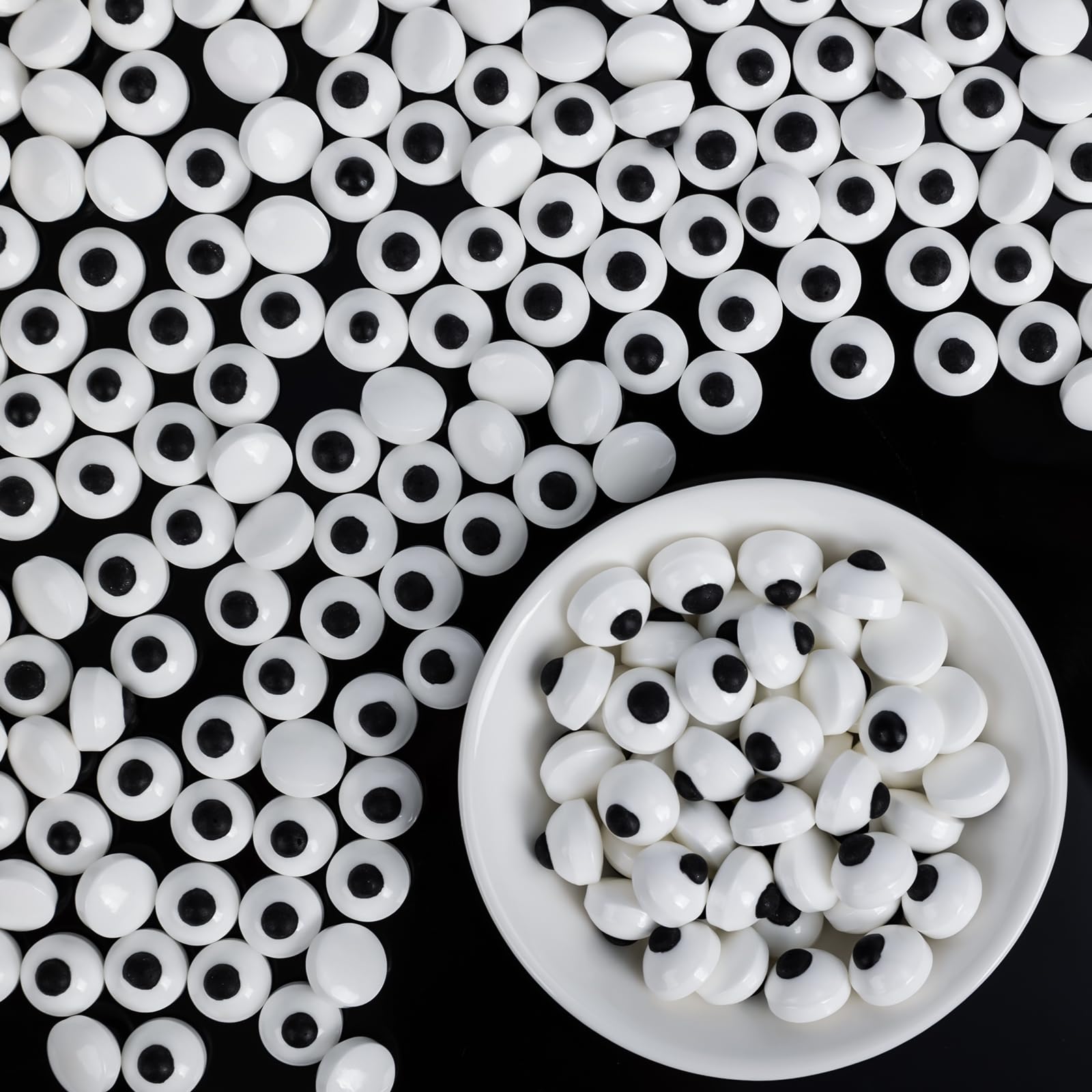 Edible Eyes Cookie Sprinkles,Edible Candy Eyes for Decorating,130g/4.58oz,Easter Small Eyeballs,Black and White Sugar for Cake D
