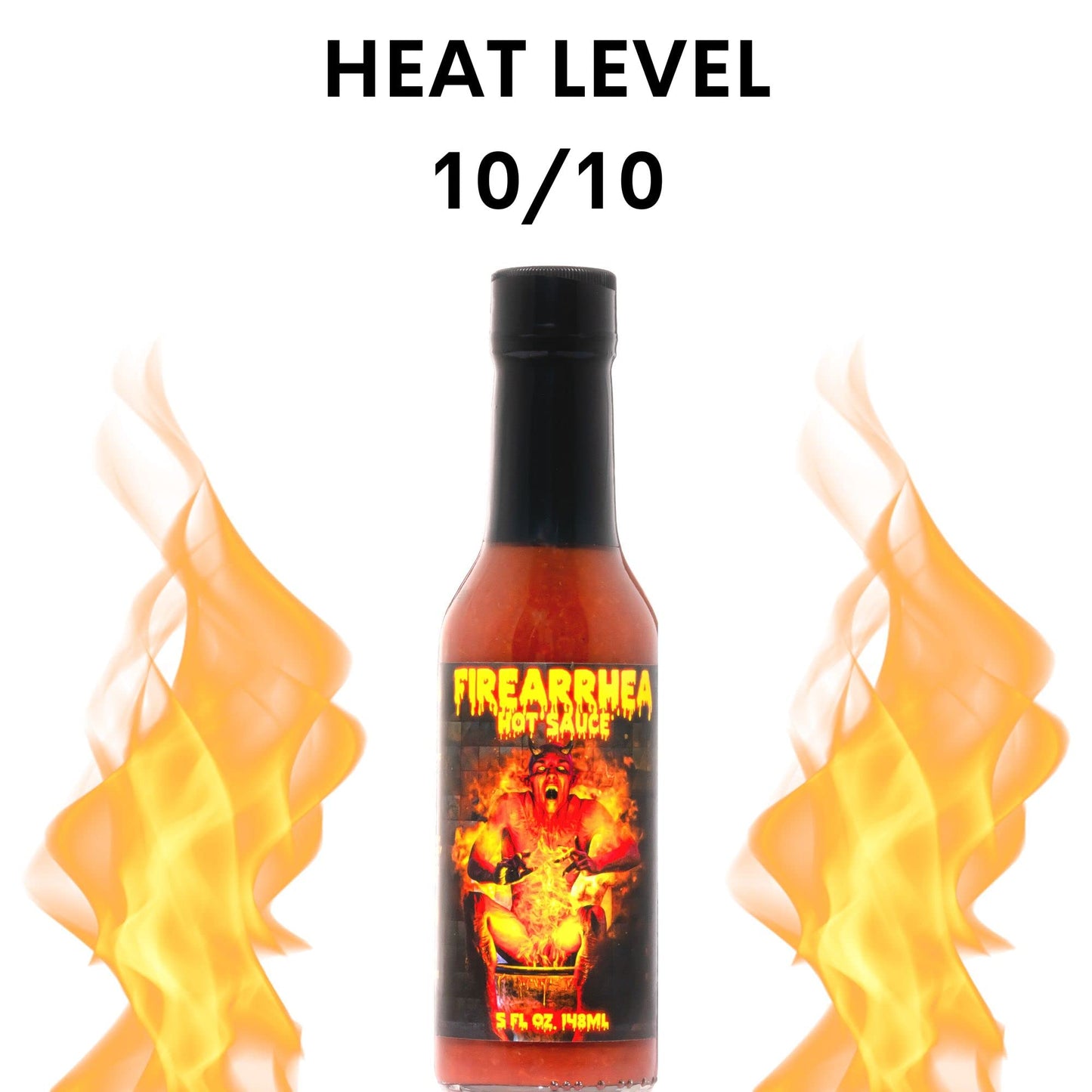 Hellfire Hot Sauce Firearrhea - Extreme Hot Sauce With The Worlds Hottest Four Peppers, 5 Oz.