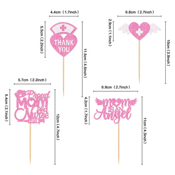 Ercadio 24Pcs Nurse Cupcake Toppers Nursing School Graduation Cupcake Picks Thank You Mom Is An Angee For Medical Nurse Themed B
