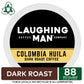 Laughing Man Colombia Huila Coffee, Keurig Single Serve K-Cup Pods, Dark Roast, 88 Count (4 Packs of 22)