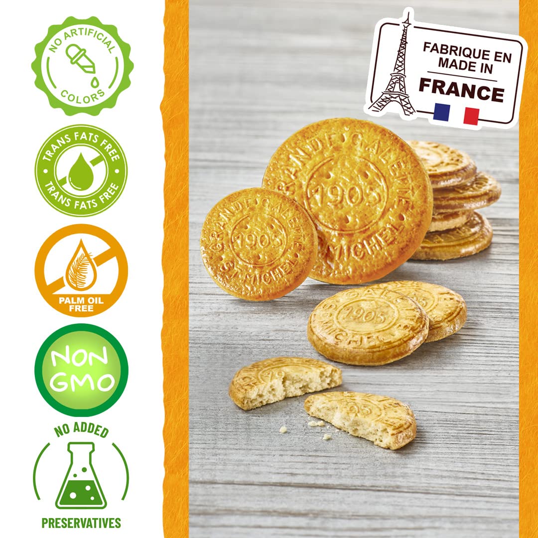 St Michel Caramel Butter Cookies, Pack of 4, 5.29oz, Non-GMO, Golden, Model 20211209_B0CH3VP1R2