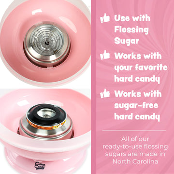 Cotton Candy Express Floss Sugar Variety Pack with 3 - 11oz Plastic Jars of Cherry, Blue Raspberry & Grape Flossing Sugars. Use