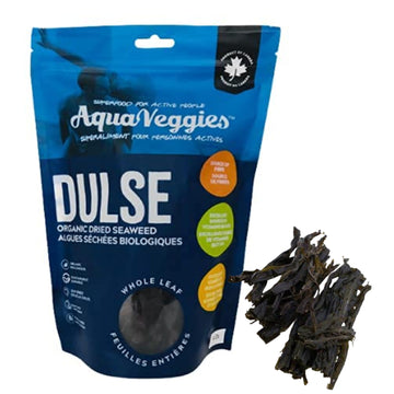 Aqua Veggies Organic Atlantic Dulse Whole Leaf - Hand-Harvested & Sun-Dried from Bay of Fundy - Rich in Iodine, B6, B12, Iron, P