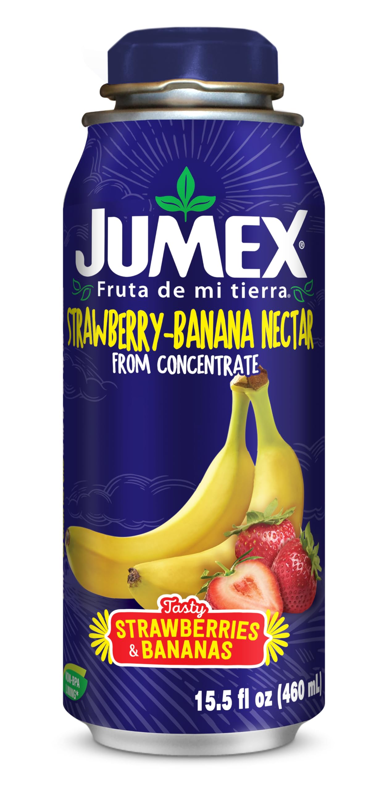 Jumex Lata Botella Strawberry-Banana Nectar | Insulated, Bpa-Free Aluminum Can With Resealable Top | 16.9 Fl Ounces (Pack Of 12)