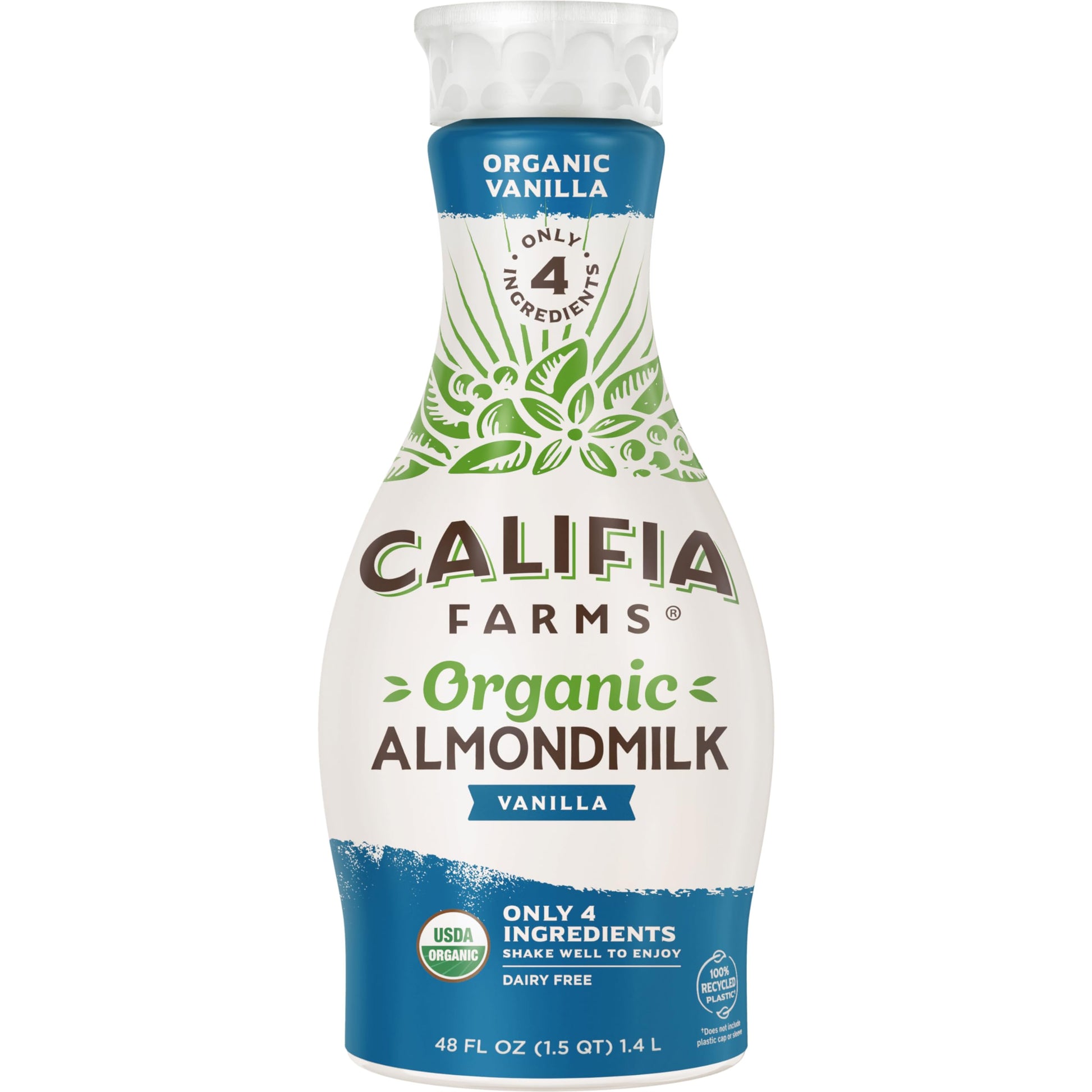 Califia Farms - Organic Vanilla Almond Milk, 48 Oz, Dairy Free, Vegan, Plant Based, Organic Milk, Non GMO, Low Calorie, USDA Org