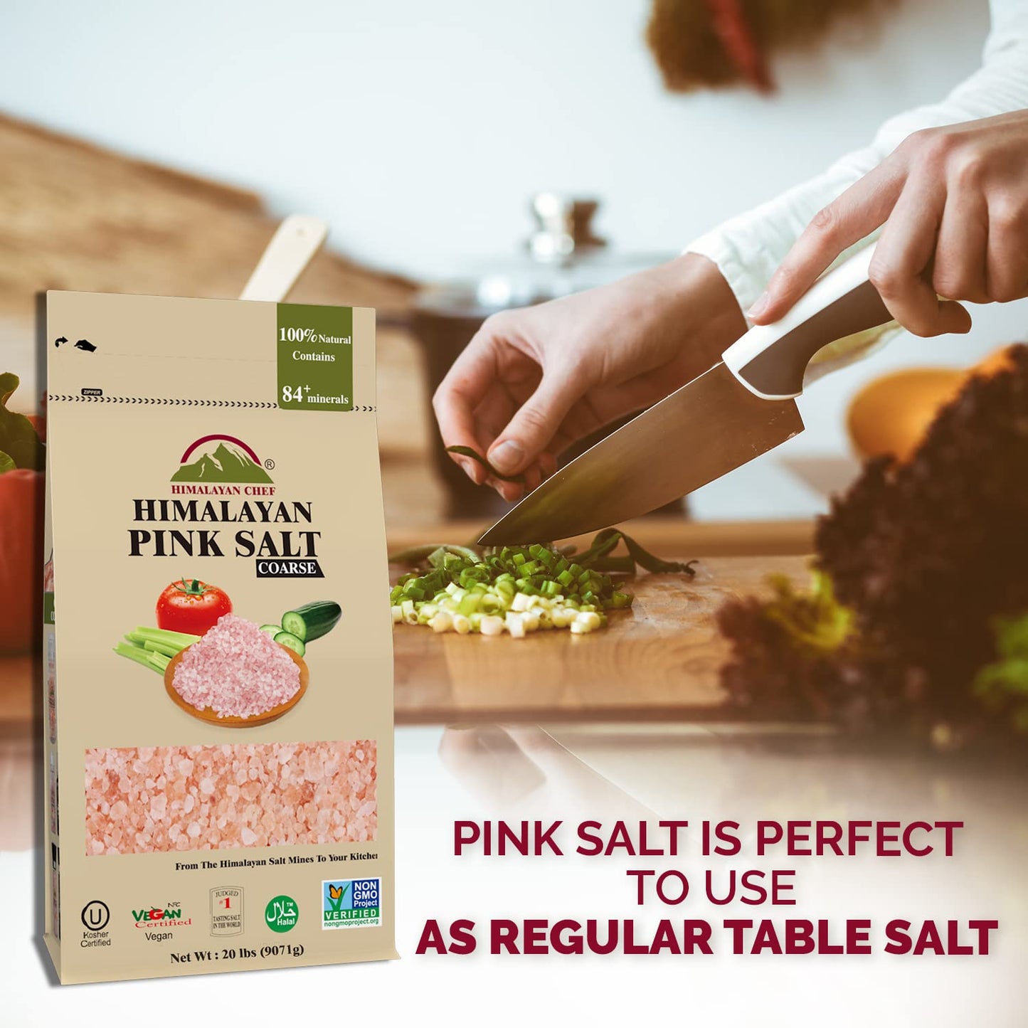 Himalayan Chef Himalayan Pink Salt, Coarse Grain - 40 Lbs Bulk Size, For Grinders And Salt Mills | 100% Natural & Organic, Vegan