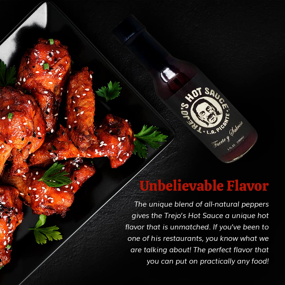Trejo's Tacos All-Natural Hot Sauce - Medium Heat Blend of Peppers - Zero Calories - Non-GMO - Danny Trejos Famous Hot Sauce fro