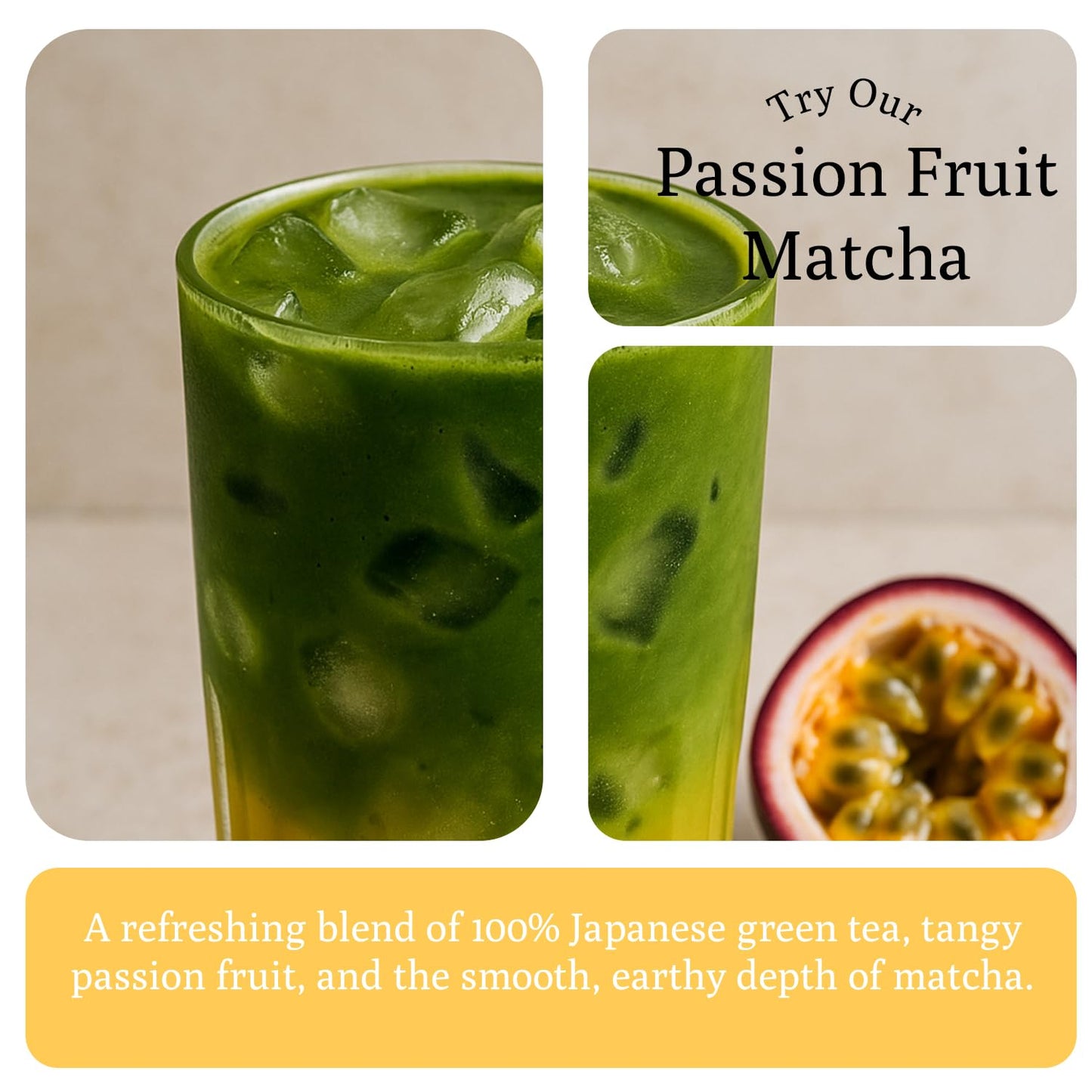 Ancient Roots Passion Fruit Matcha Mix – Organic Green Tea Powder, 3.5 OZ, Vegan, Gluten-Free