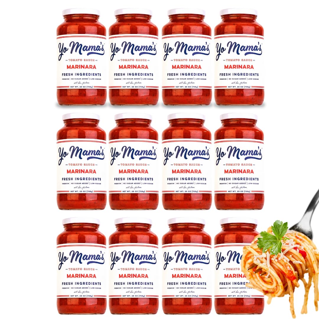 Yo Mama'S Foods Keto Marinara Pasta Sauce - Pack Of (12) - No Sugar Added, Low Carb, Low Sodium, Gluten Free, Paleo Friendly, An