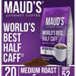 Maud'S Half Caff Medium Roast Ground Coffee, 20 Ounces | World'S Best Half Caff | 100% Arabica Medium Roast Coffee | Solar Energ