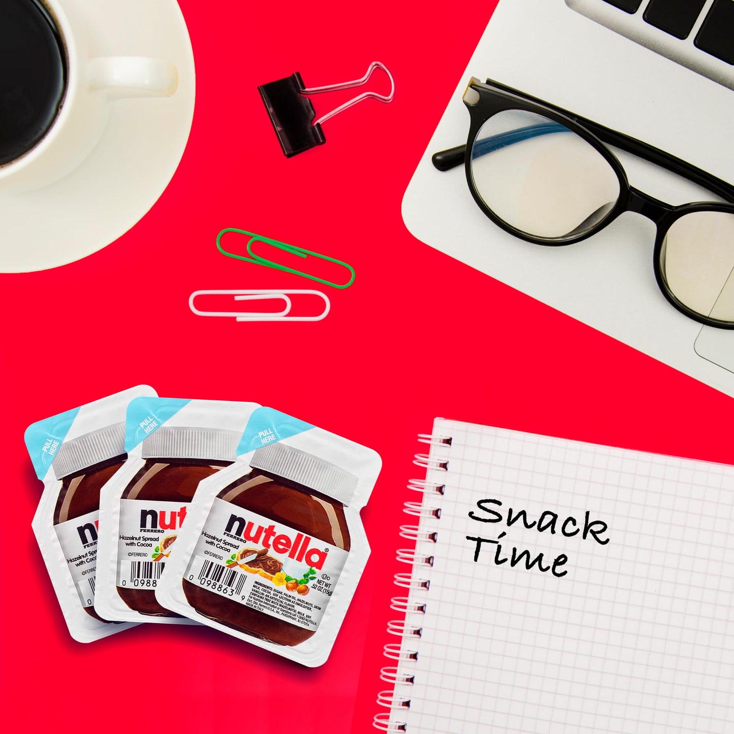 Nutella Chocolate Hazelnut Spread. Mini Nutella Pack To Go. Perfect Portion Control (Just  Oz) 80 Calories Per Nutella Single Cu
