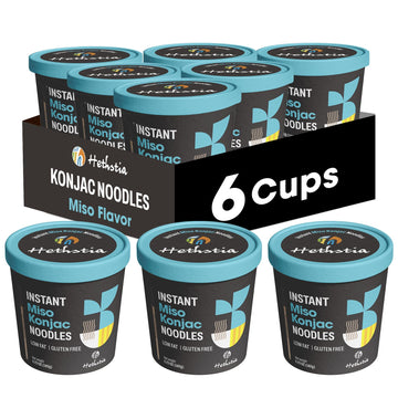 Hethstia Konjac Noodles Instant Miso Soup Cup, 6 Packs, Low Carb, Keto-Friendly, 5.72 Ounce