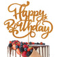 Crseniny Happy Birthday Cake Topper,Orange Glitter Birthday Sign Cake Decorations,Anniversary Party/Birthday Party Decoration Su