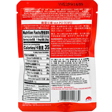 L K K Ma Po Tofu Asian Sauce 2.8Oz/80G, 2Pack