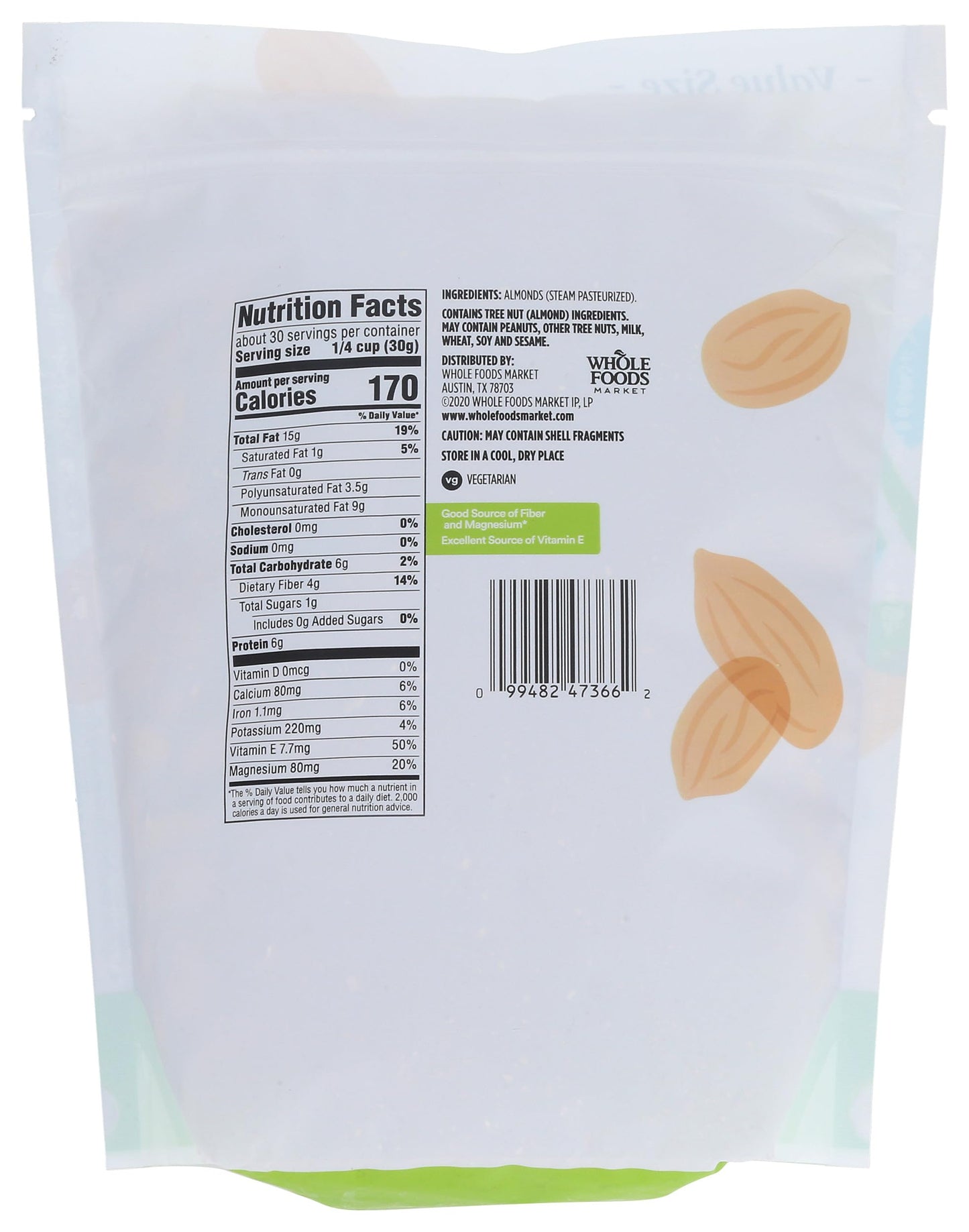 365 by Whole Foods Market, Raw California Almonds, 32 Ounce