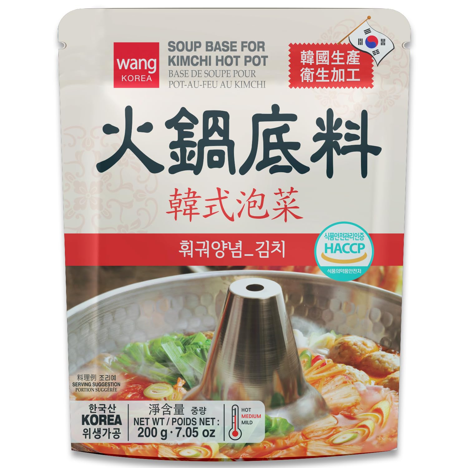 Wang Spicy Kimchi Hot Pot Soup Base, 7.05 Ounce, Pack of 1
