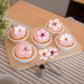 Fyeoxle Edible Cherry Blossoms Cupcake Toppers, 70PCS Wafer Paper Flowers, 1.7 x 1.9 inches, Pink, Baby Shower & Birthday Party Decor