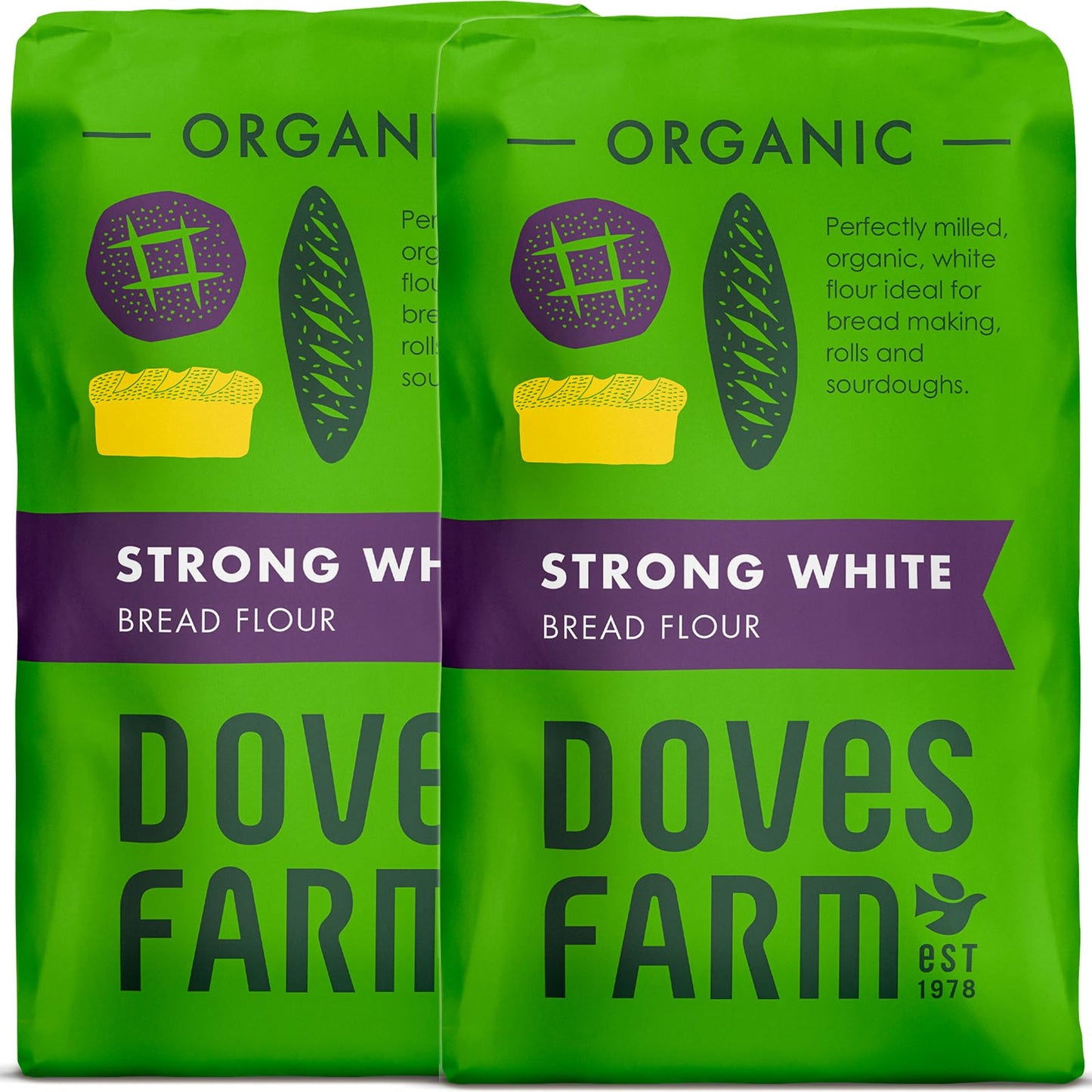 Doves Farm Strong White Bread Flour 2 X 1.5Kg