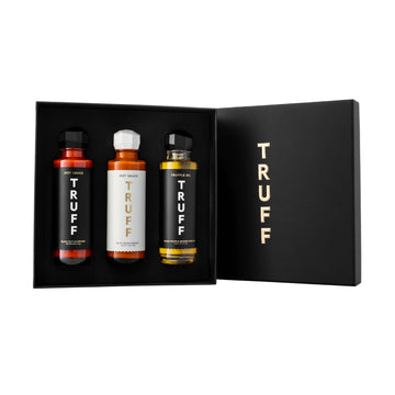 Truff Sampler Pack - Gourmet Hot Sauce Set Of Original (6 Oz), White Truffle Edition (6 Oz), And Black Truffle Oil (5.6 Oz), Unique Flavor Experiences With Truffle, 3-Bottle Bundle
