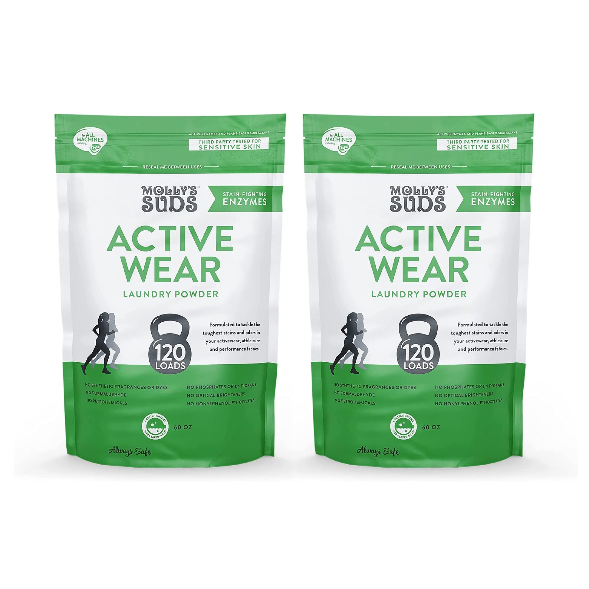 Molly'S Suds Active Wear Laundry Detergent | Natural Extra Strength Laundry Powder, Stain Fighting & Safe For Performance Fabric