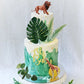 Realistic Safari Jungle Animals Cake Toppers With Plam Leaf Eucalyptus Leaves Cake Decorations For Wild Themed Birthday Baby Sho