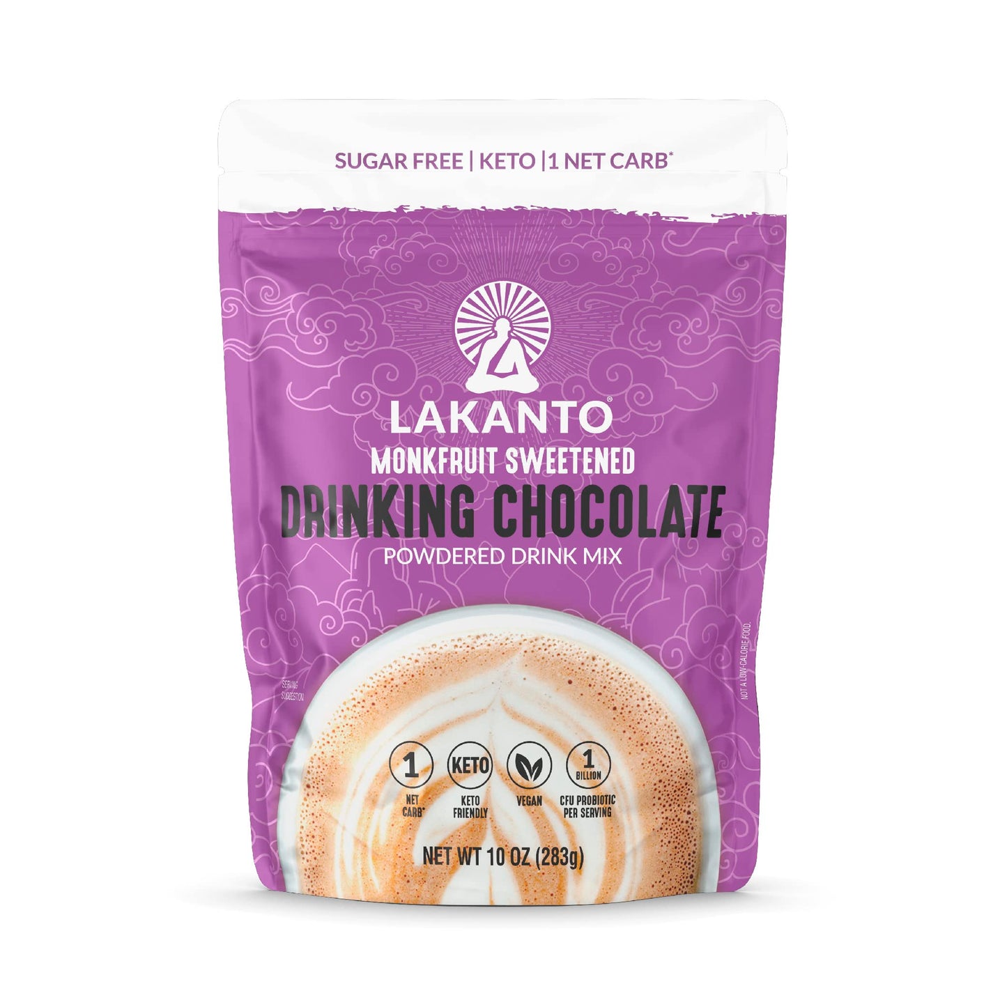 Lakanto Sugar Free Drinking Chocolate - Sugar Free, Cold Or Hot Cocoa Powder Mix With Shelf Stable Probiotics, Monkfruit Sweeten