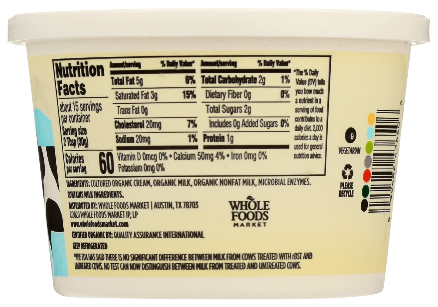 365 by Whole Foods Market, Sour Cream Organic, 16 Ounce