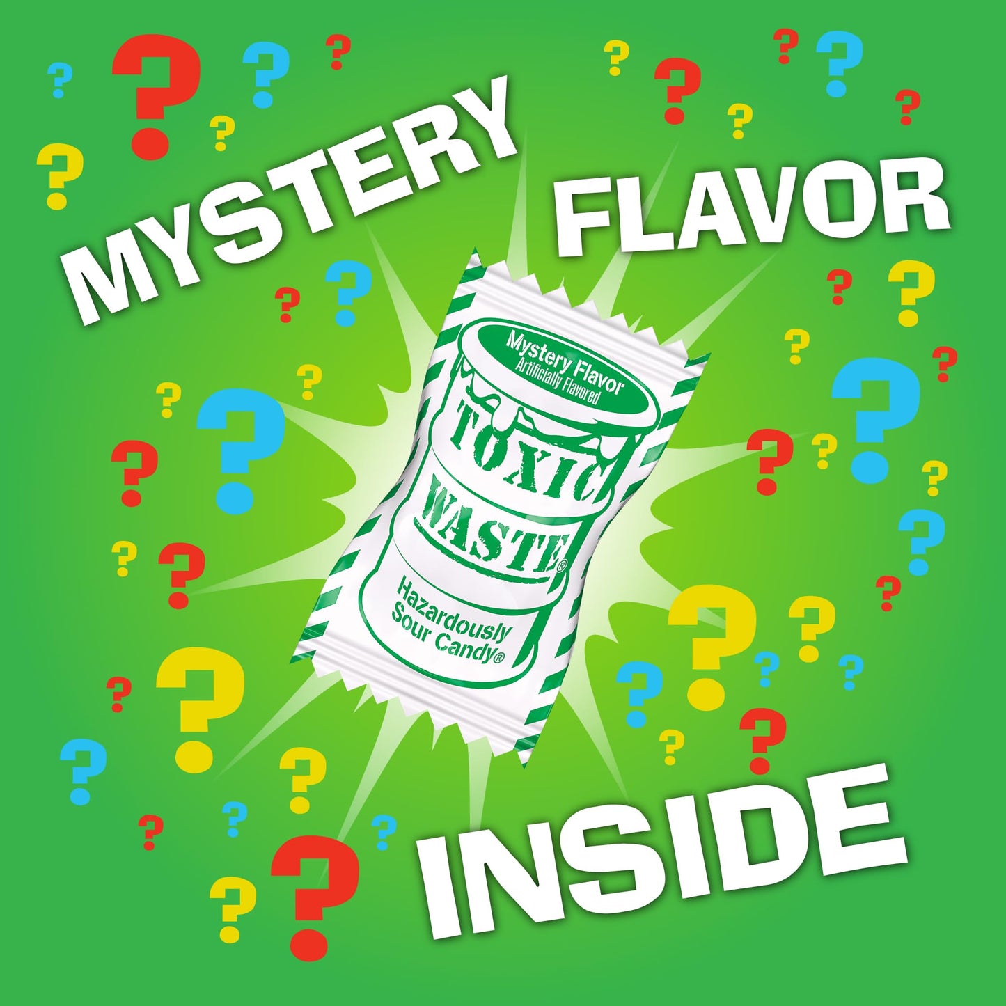 Toxic Waste - Hazardously Sour Candy - 5 Assorted Flavors & 1 New Mystery Flavor - Special Edition Purple, Orange, & Green Drums - 3-Pack
