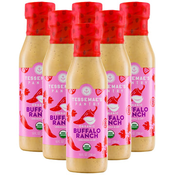 Tessemae's All Natural Salad Dressing - Fresh Flavors for Every Plate (6 pack, BUFFALO RANCH)