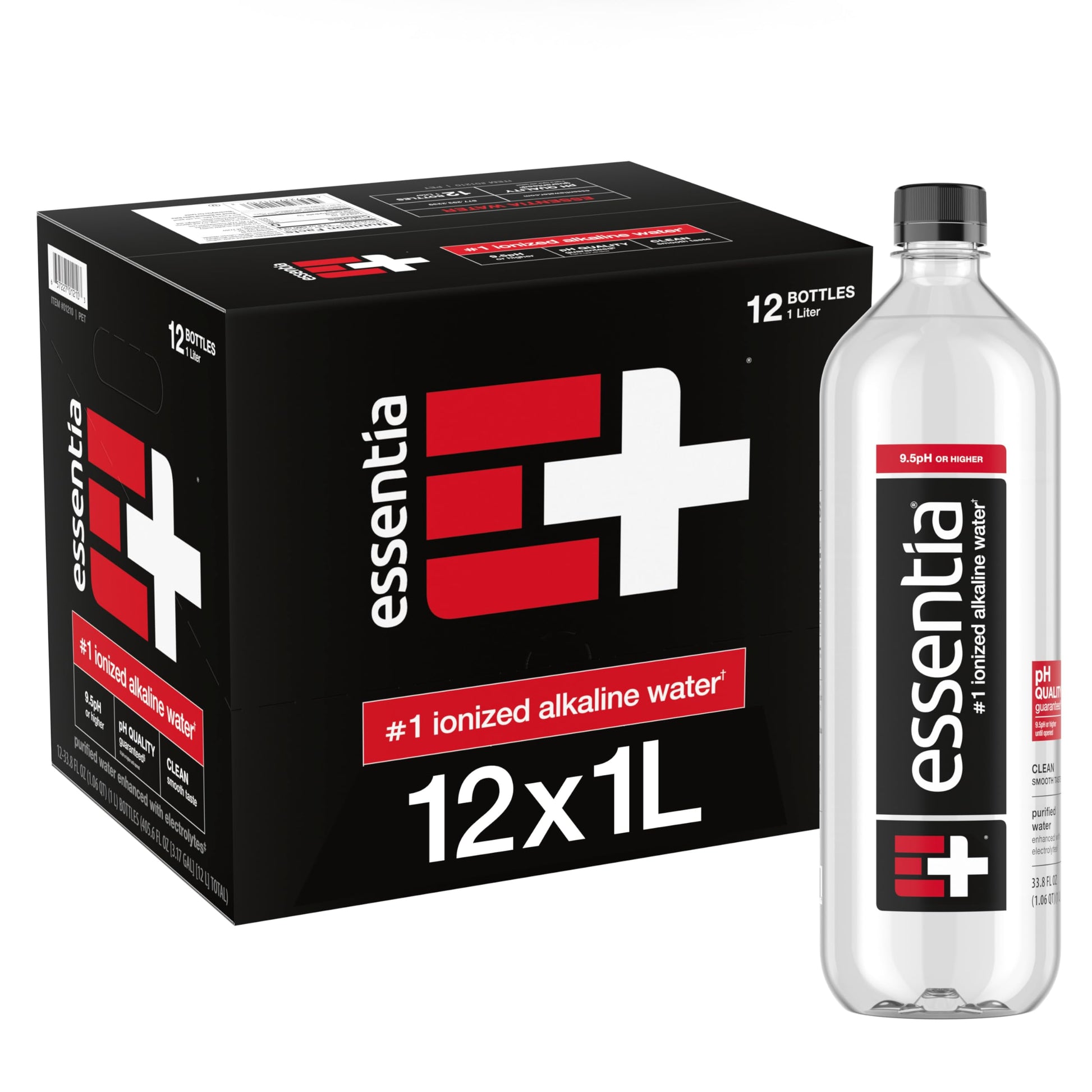 Essentia Water Bottled, Ionized Alkaline Water:99.9% Pure, Infused With Electrolytes, 9.5 pH Or Higher With A Clean, Smooth Tast