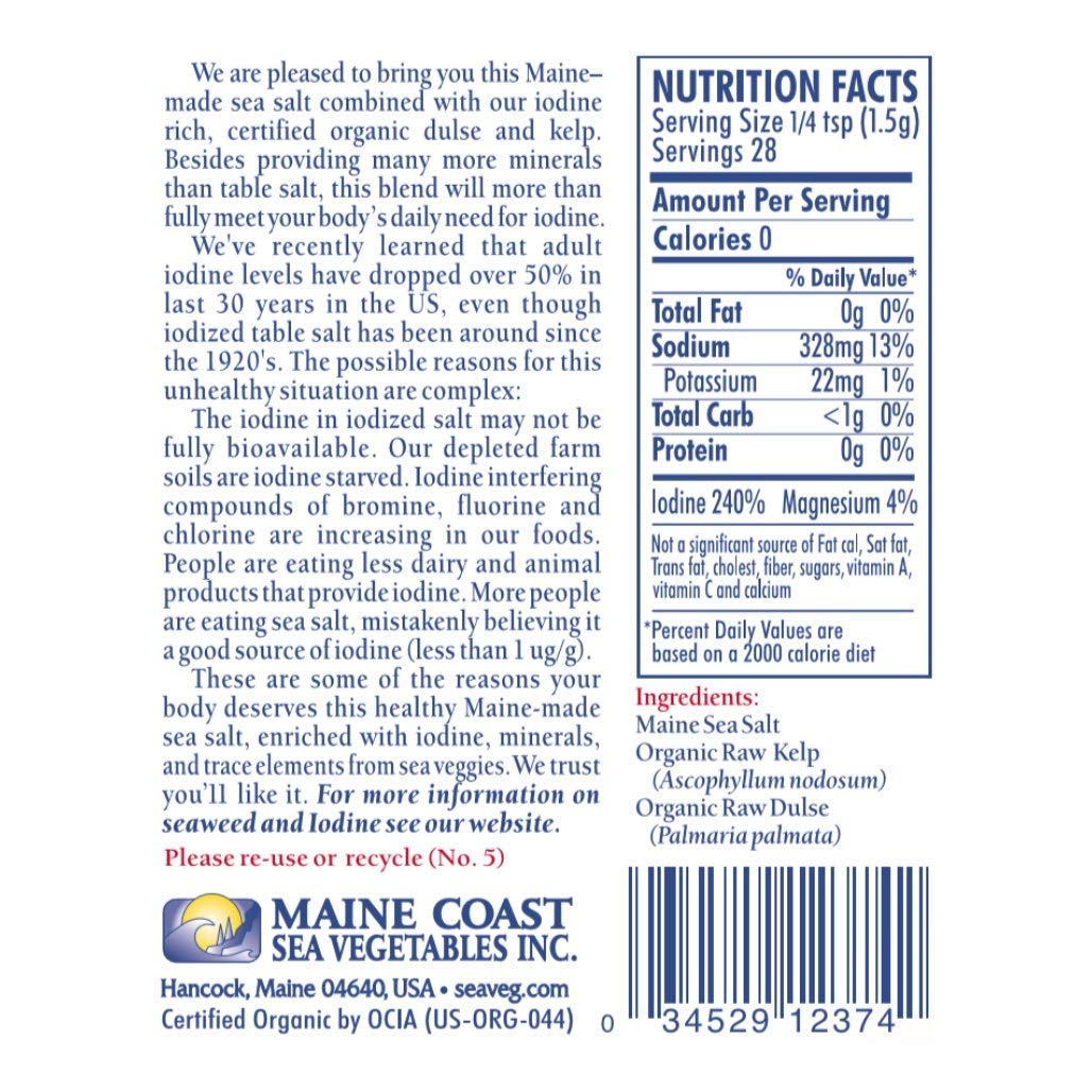 Sea Salt with Sea Veg 1.5 oz Shaker - Sea Seasonings - Organic