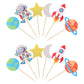 YCTHUNFISH 36 Pack Space Astronaut Cupcake Toppers - Outer Space Theme Decorations for Baby Shower & Kids Birthday Party - Small Size